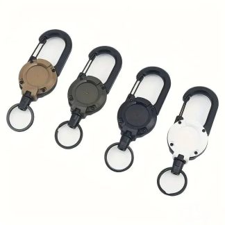 Retractable Badge Reel with Carabiner | Anti-Lost Keychain for Outdoor Camping