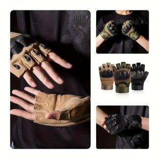 Men's Tactical Half-Finger Gloves | Wear-Resistant Non-Slip for Motorcycle, Hiking & Outdoor Training