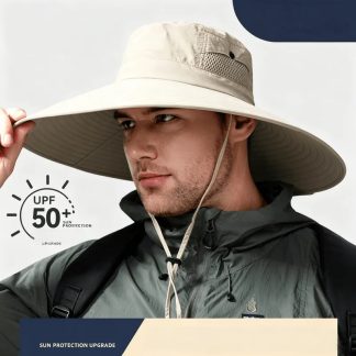 Men's Wide Brim Summer Fishing Hat | UV Protection Sun Hat for Hiking & Outdoor