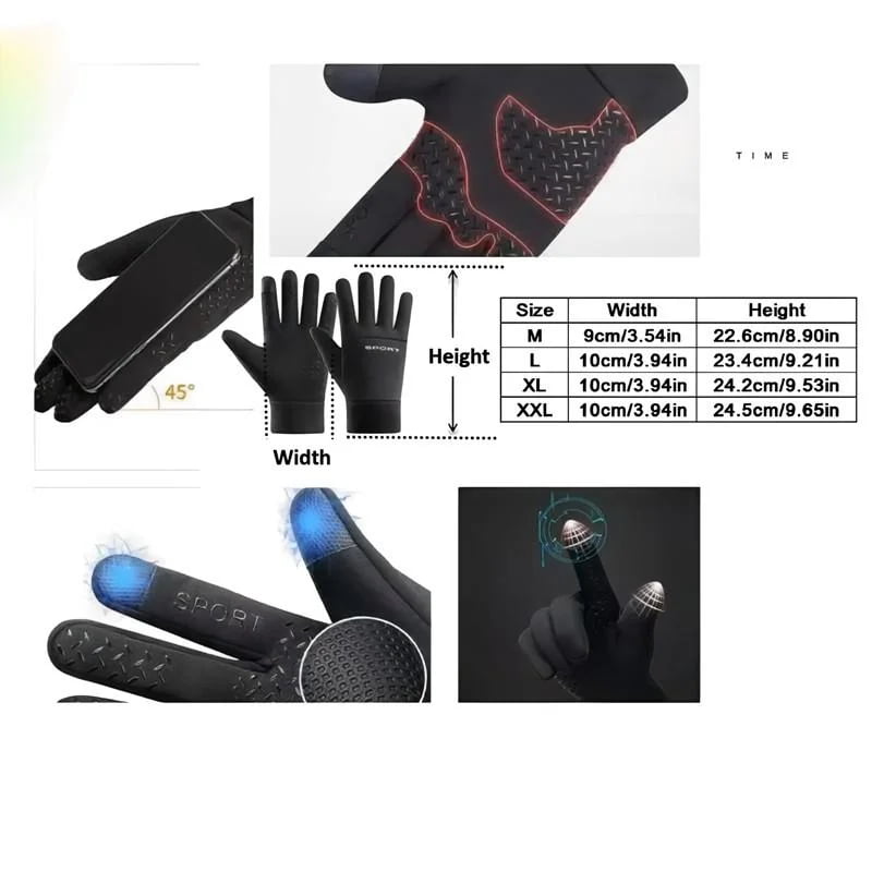 Winter Thermal Touch Screen Gloves for Men and Women, Anti-Slip Warm Gloves for Outdoor Sports - Image 6
