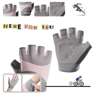 Women's Half-Finger Workout Gloves Non-Slip Fitness Gloves for Gym Weightlifting Cycling Sports